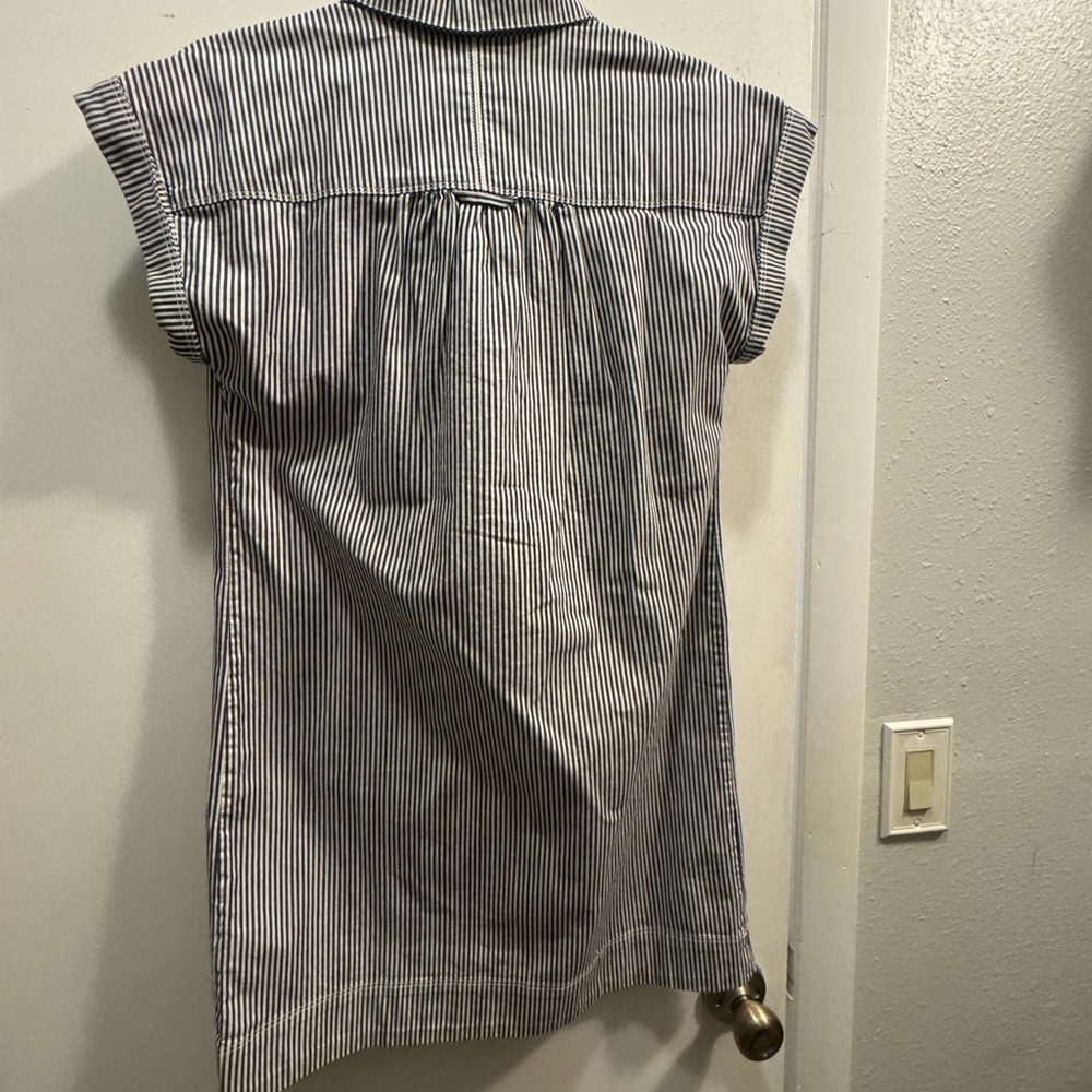 Vineyard Vines Navy and White Shirt Dress with Relaxed Fit
